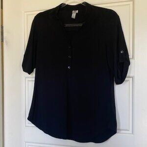 Black Short Sleeve Blouse - size small